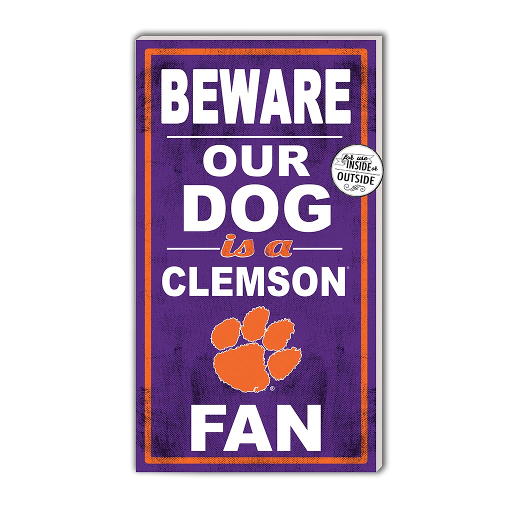 11x20 Indoor Outdoor Sign BEWARE of Dog Clemson Tigers