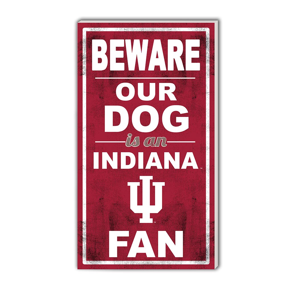 11x20 Indoor Outdoor Sign BEWARE of Dog Indiana Hoosiers