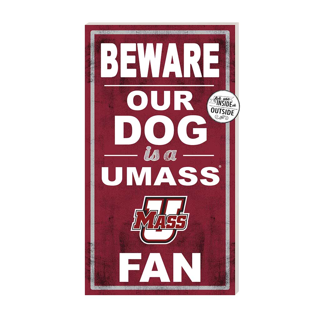 11x20 Indoor Outdoor Sign BEWARE of Dog Massachusetts (UMASS-Amherst) Minutemen