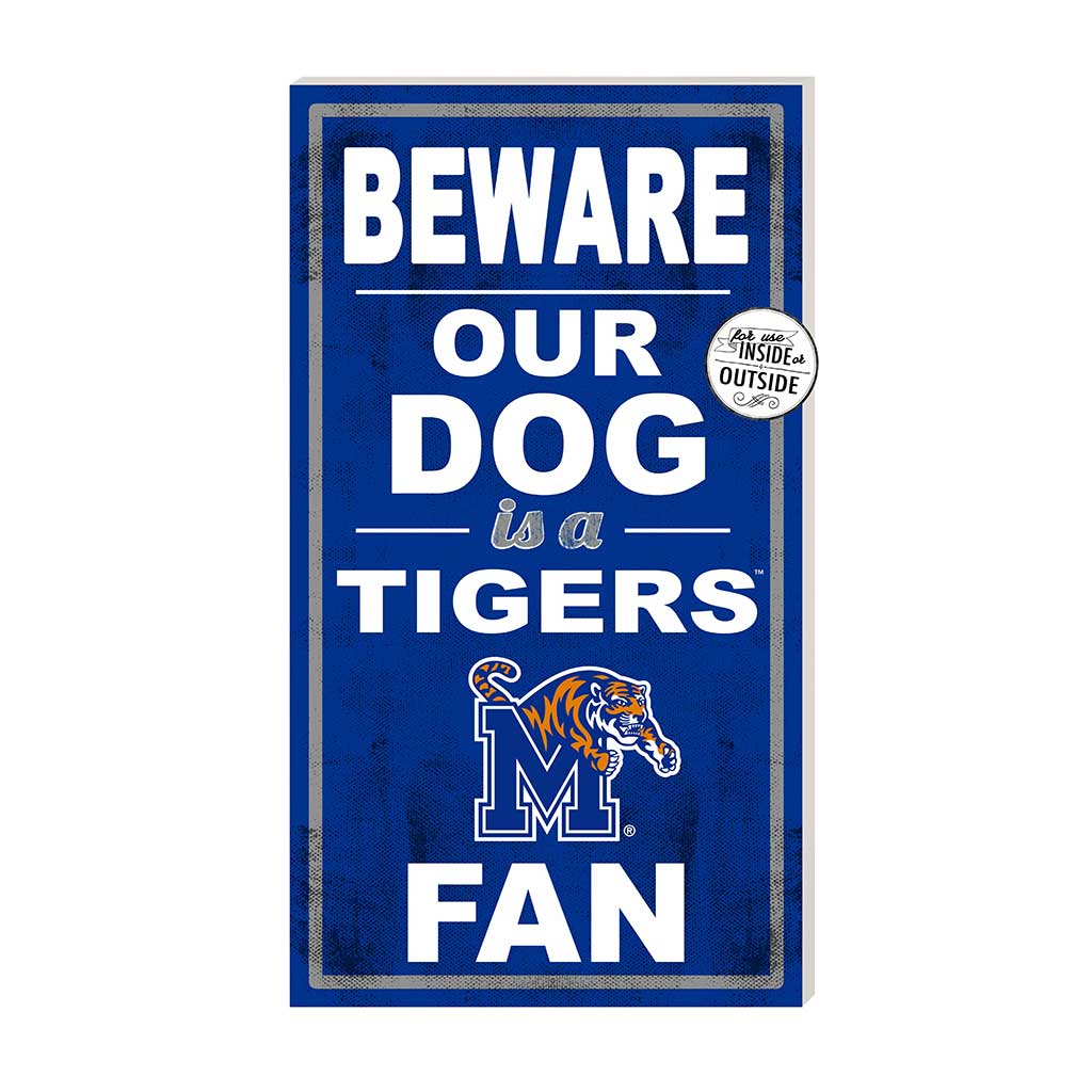 11x20 Indoor Outdoor Sign BEWARE of Dog Memphis Tigers