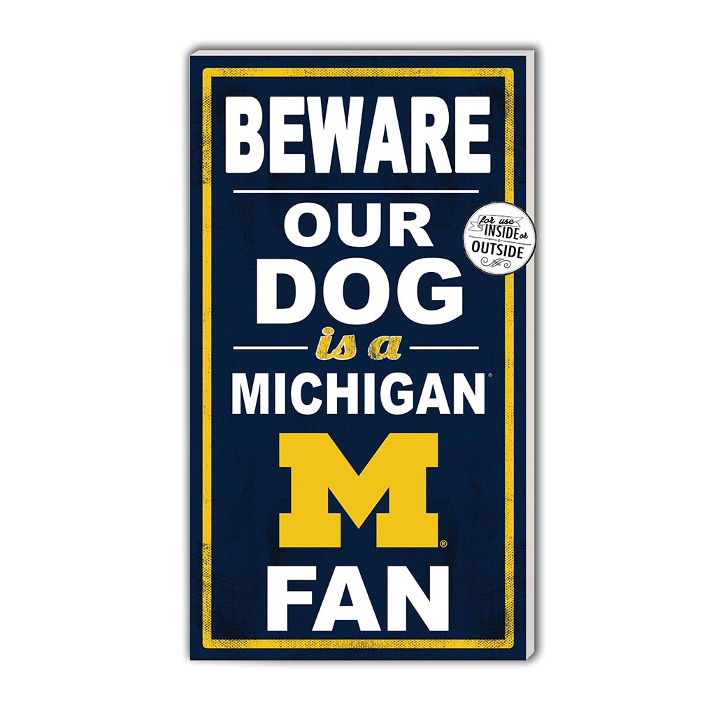 11x20 Indoor Outdoor Sign BEWARE of Dog Michigan Wolverines