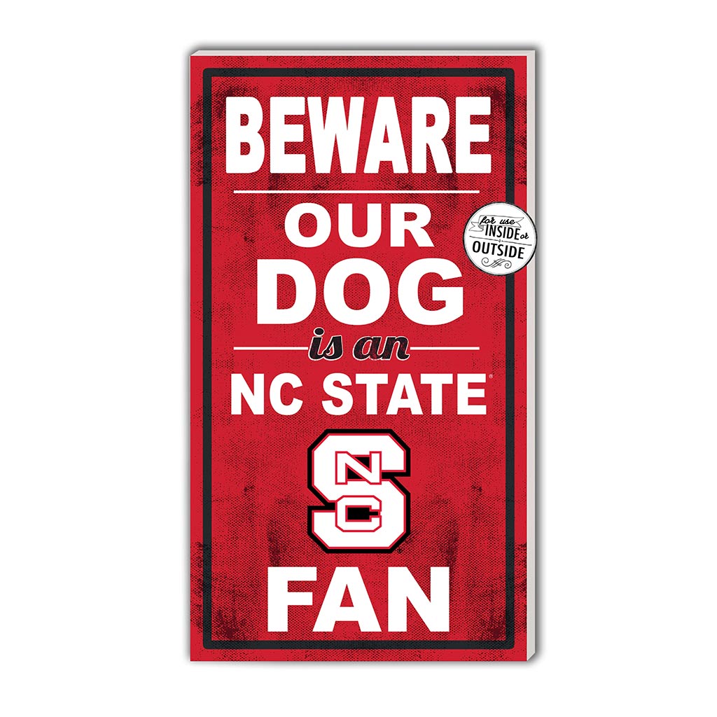 11x20 Indoor Outdoor Sign BEWARE of Dog North Carolina State Wolfpack