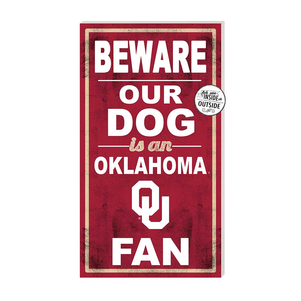 11x20 Indoor Outdoor Sign BEWARE of Dog Oklahoma Sooners