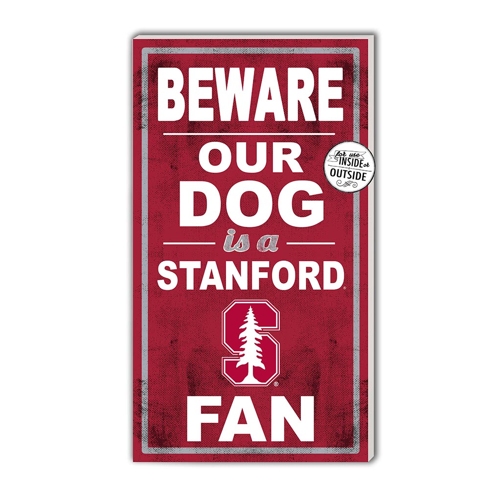 11x20 Indoor Outdoor Sign BEWARE of Dog Stanford Cardinal color