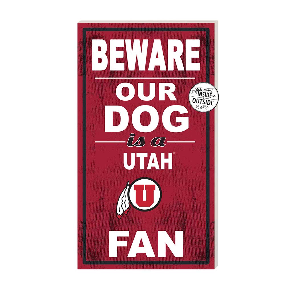 11x20 Indoor Outdoor Sign BEWARE of Dog Utah Running Utes