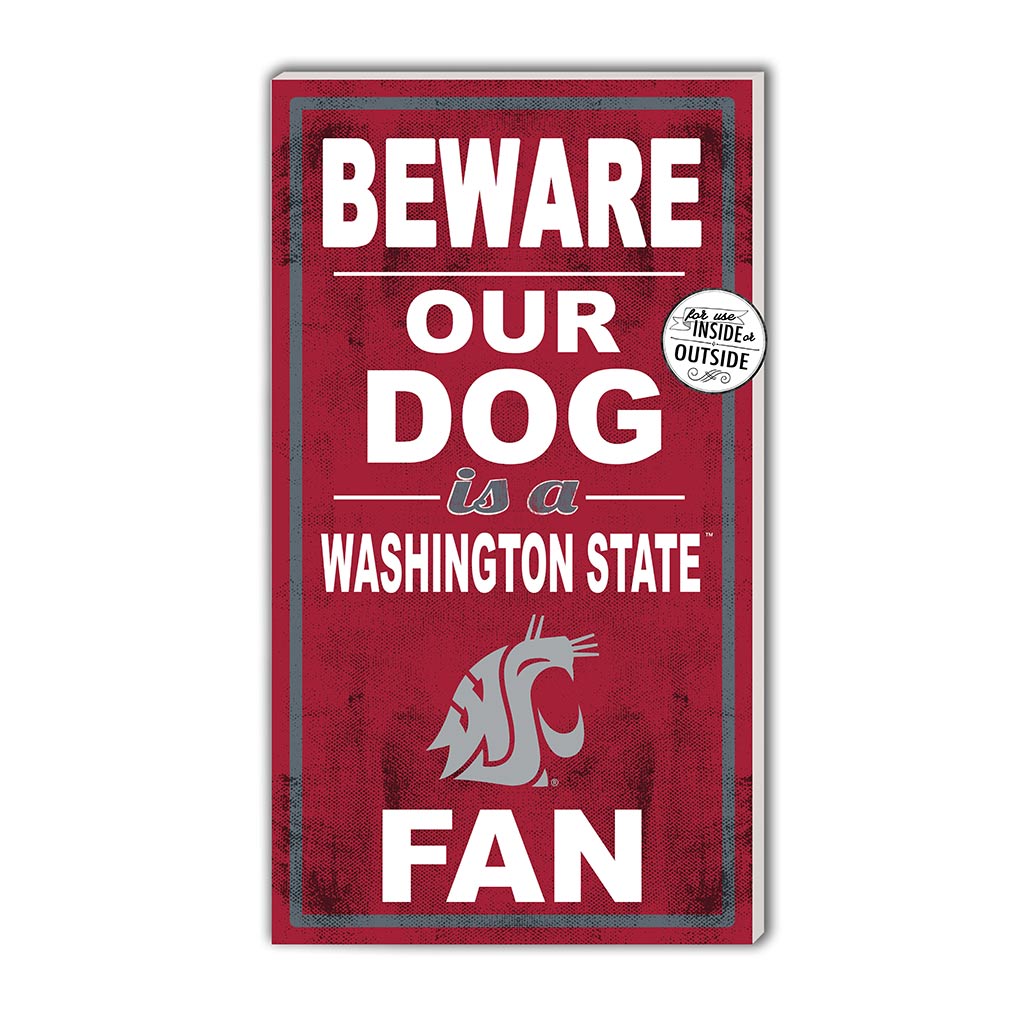 11x20 Indoor Outdoor Sign BEWARE of Dog Washington State Cougars