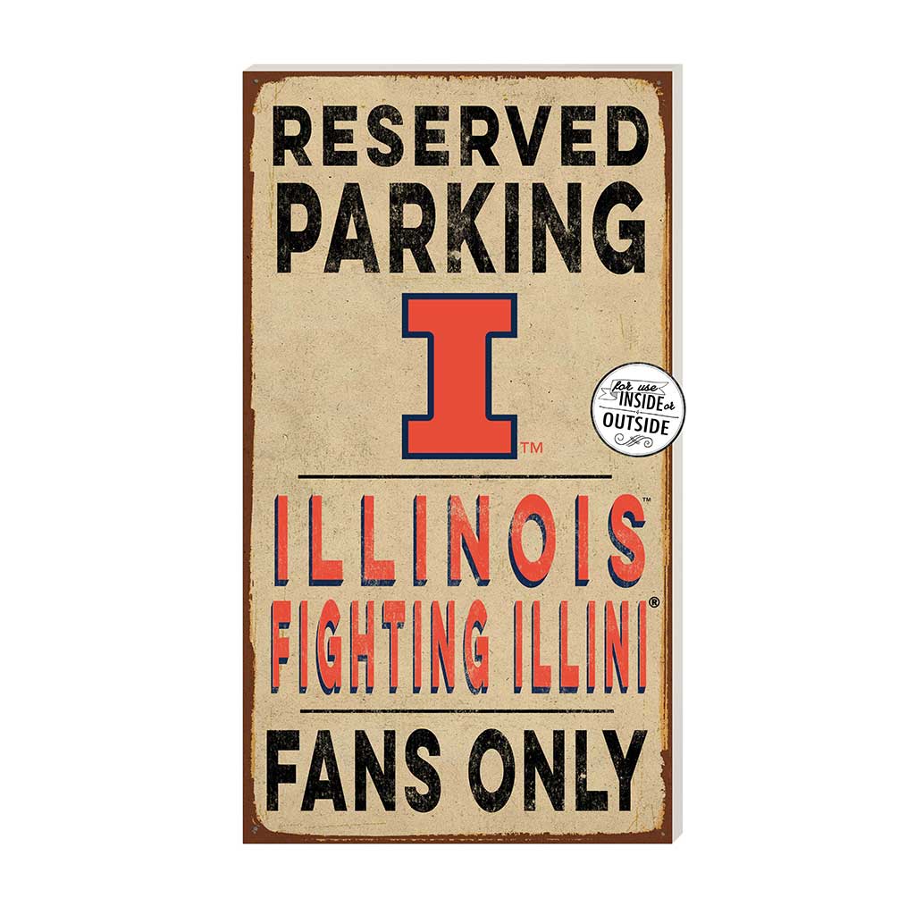 11x20 Indoor Outdoor Reserved Parking Sign Illinois Fighting Illini
