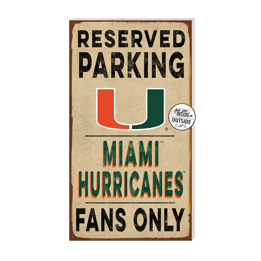 11x20 Indoor Outdoor Reserved Parking Sign Miami Hurricanes
