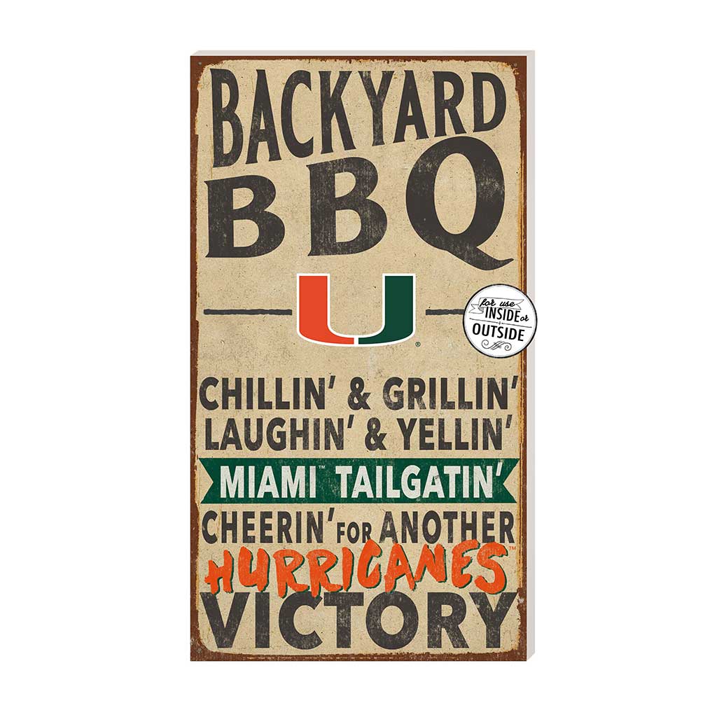 11x20 Indoor Outdoor BBQ Sign Miami Hurricanes