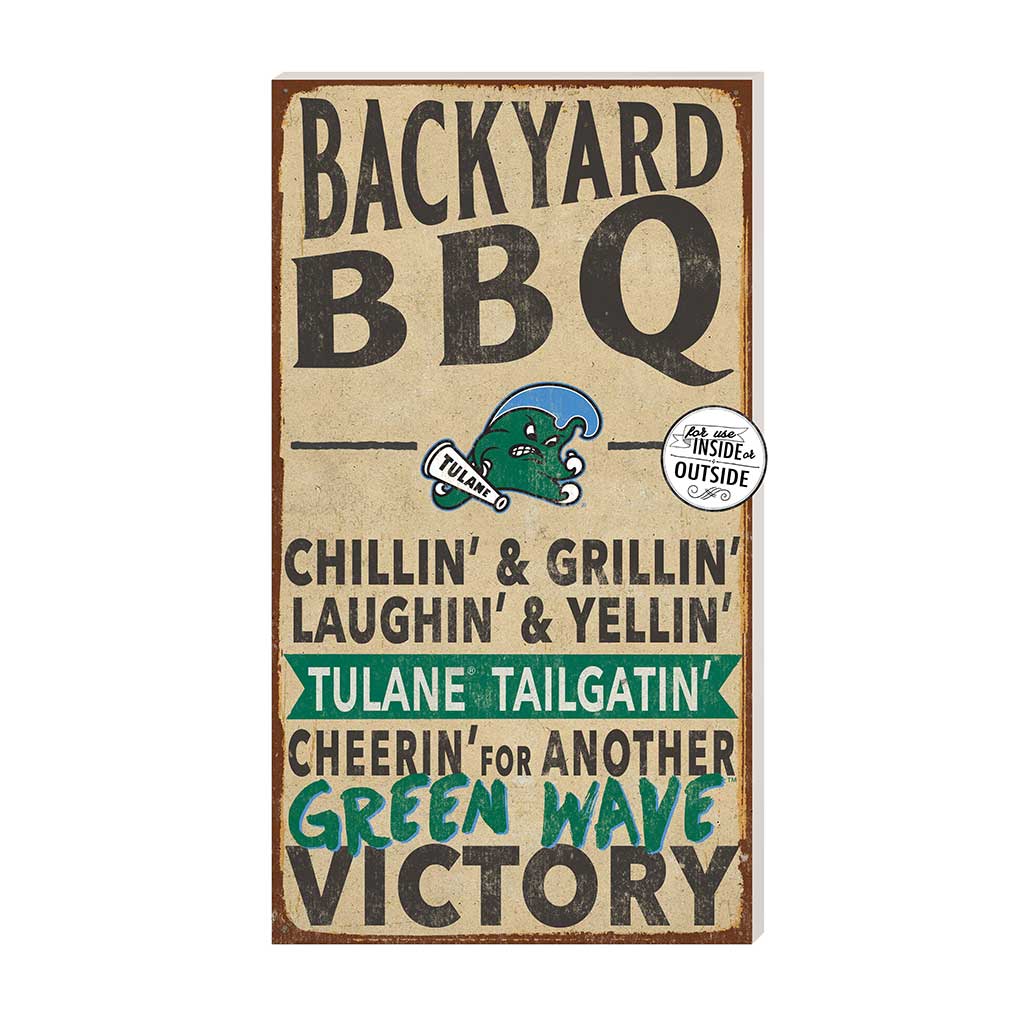 11x20 Indoor Outdoor BBQ Sign Tulane Green Wave