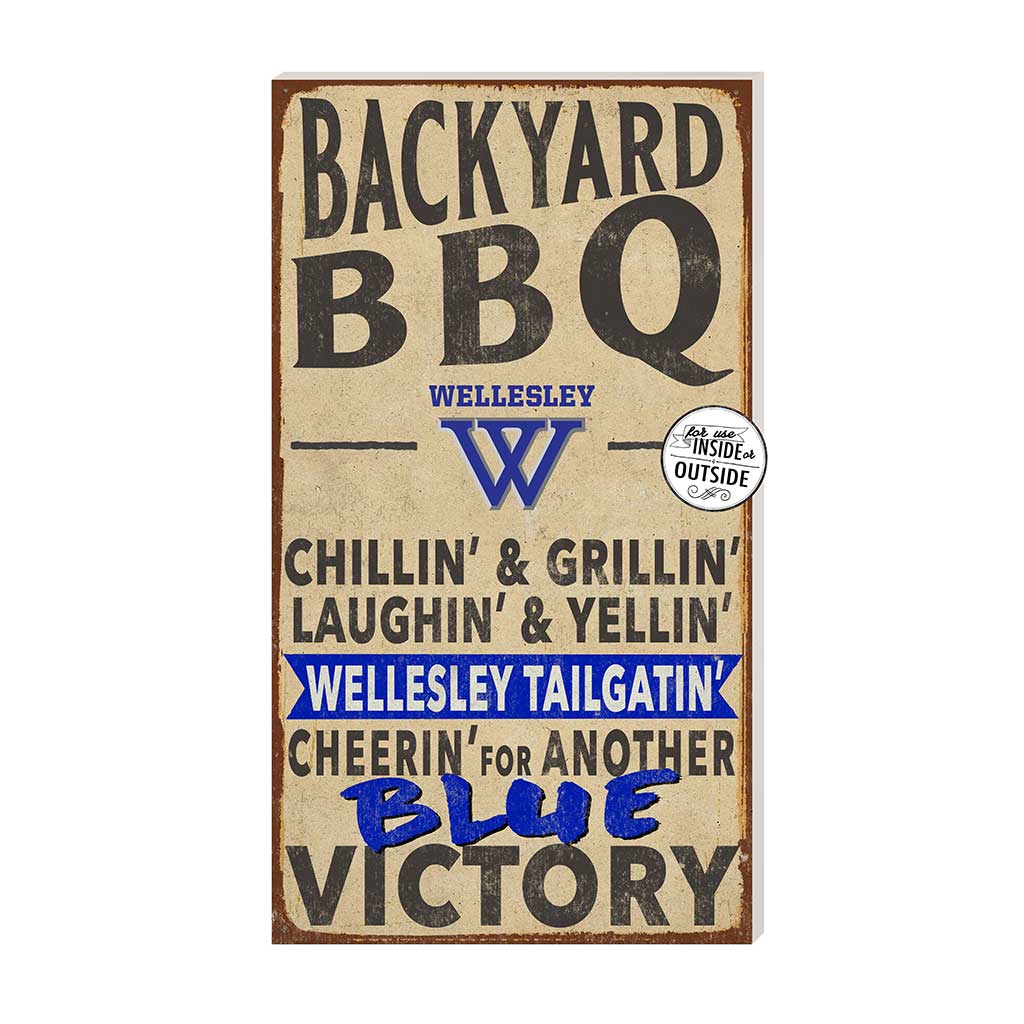 11x20 Indoor Outdoor BBQ Sign Wellesley College Blue