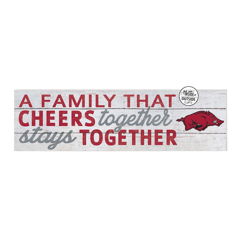 35x10 Indoor Outdoor Sign A Family That Cheers Arkansas Razorbacks