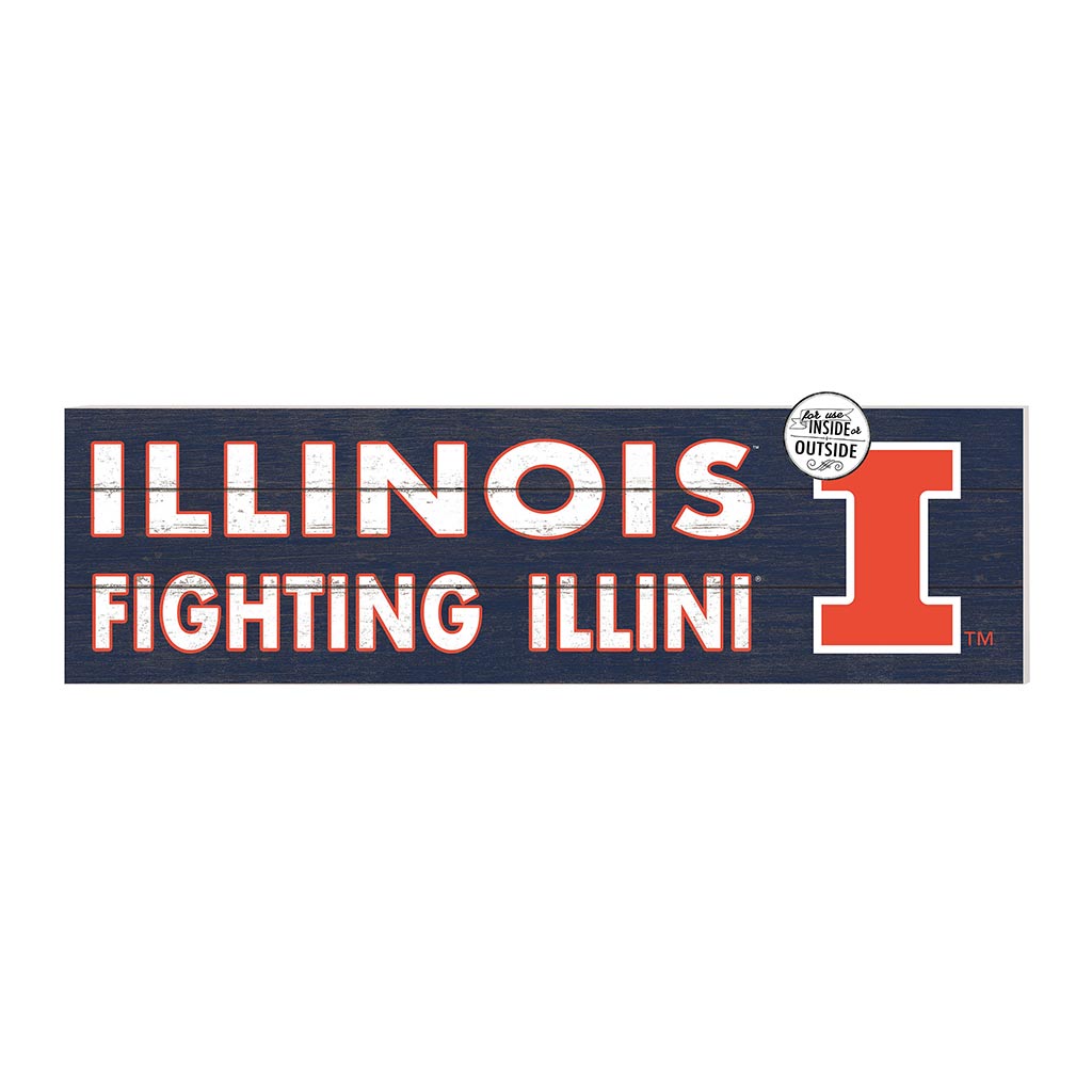 35x10 Indoor Outdoor Sign Colored Logo Illinois Fighting Illini