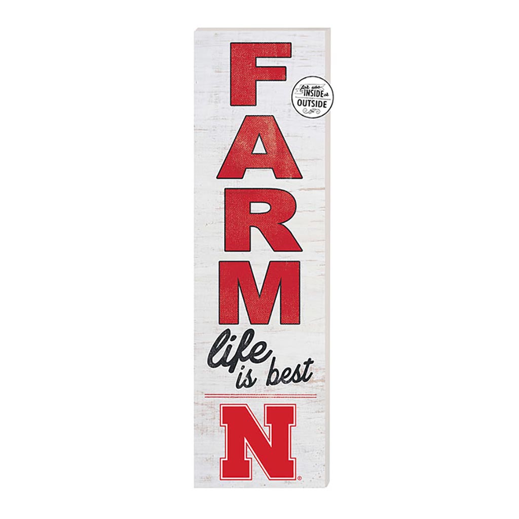 10x35 Indoor Outdoor Sign FARM Life Nebraska Cornhuskers