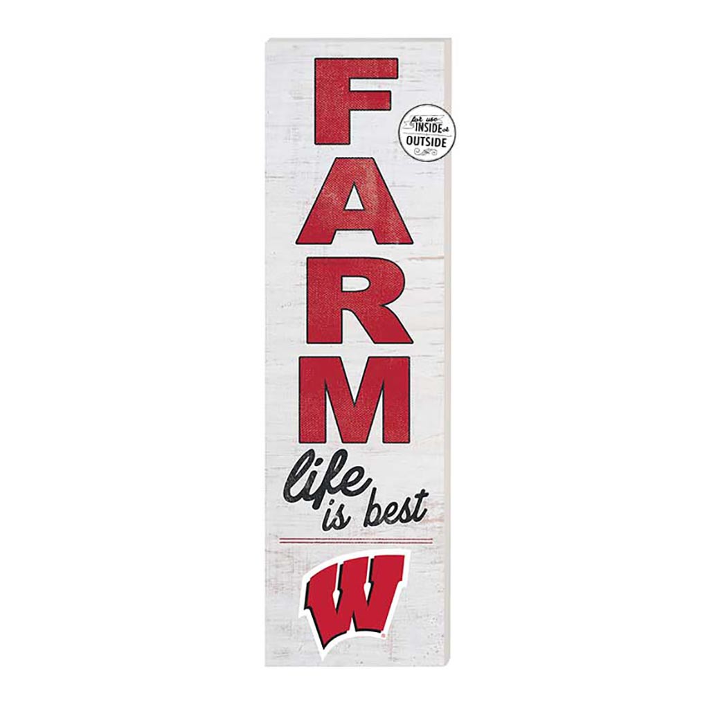 10x35 Indoor Outdoor Sign FARM Life Wisconsin Badgers