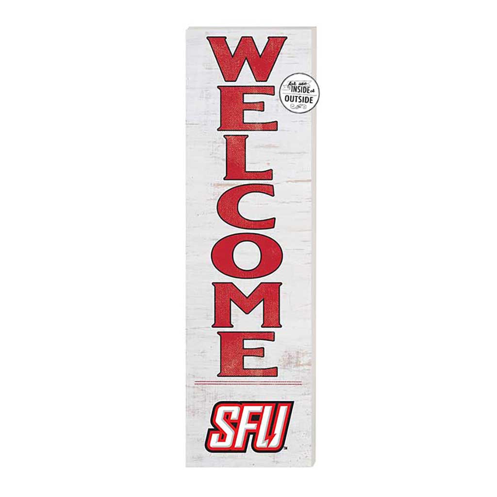 10x35 Indoor Outdoor Sign WELCOME Saint Francis Red Flash