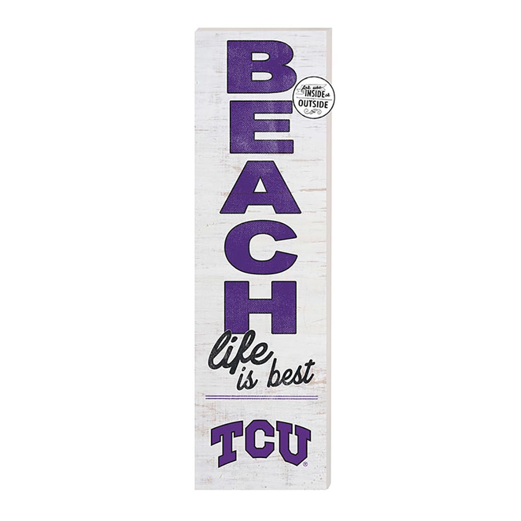 10x35 Indoor Outdoor Sign Beach Life Texas Christian Horned Frogs