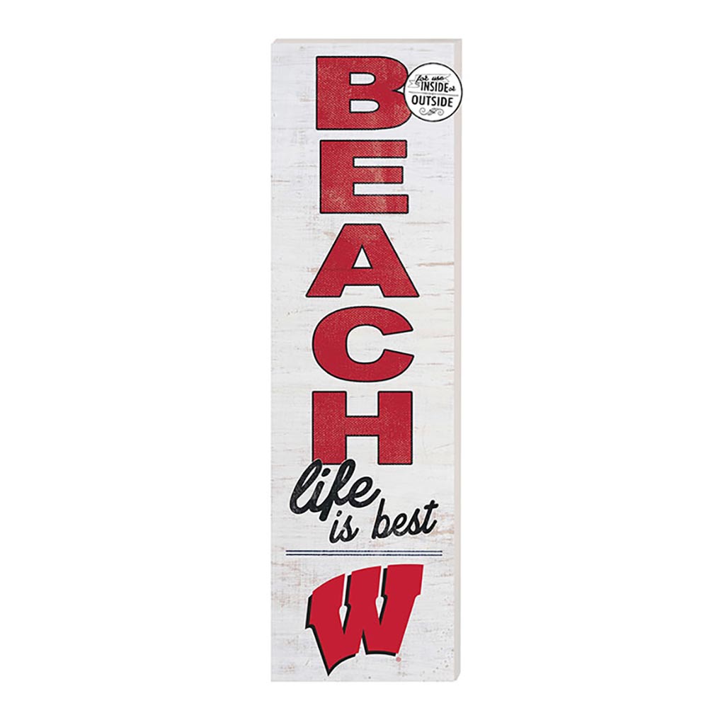 10x35 Indoor Outdoor Sign Beach Life Wisconsin Badgers