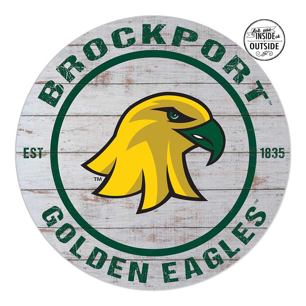 20x20 Indoor Outdoor Weathered Circle College at SUNY Brockport Golden Eagles