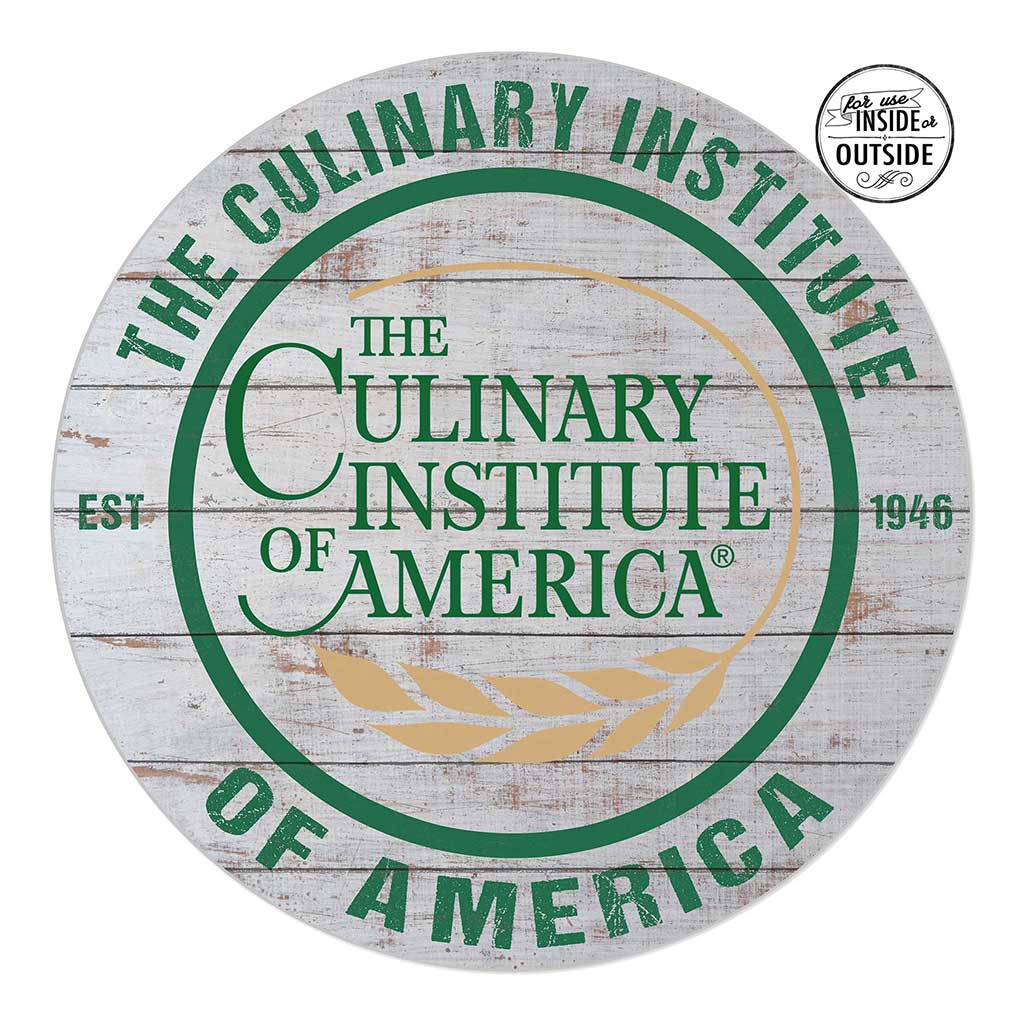 20x20 Indoor Outdoor Weathered Circle Culinary Institute of America Steels