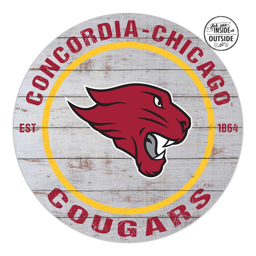 20x20 Indoor Outdoor Weathered Circle Concordia University - Chicago Cougars