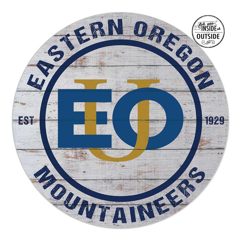 20x20 Indoor Outdoor Weathered Circle Eastern Oregon University Mountaineers