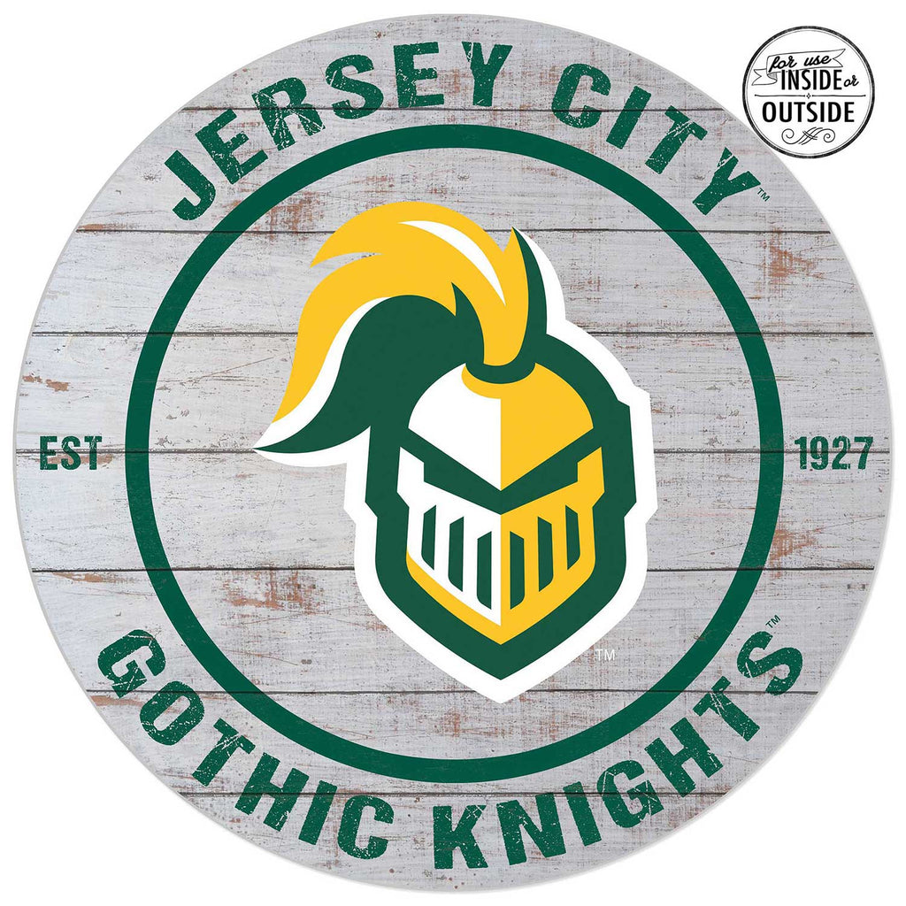 20x20 Indoor Outdoor Weathered Circle New Jersey City University Gothic Knights