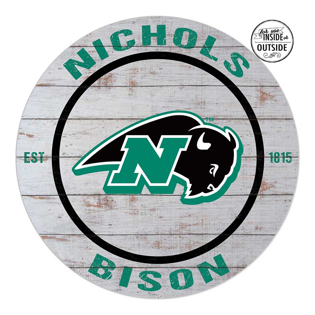 20x20 Indoor Outdoor Weathered Circle Nichols College Bison