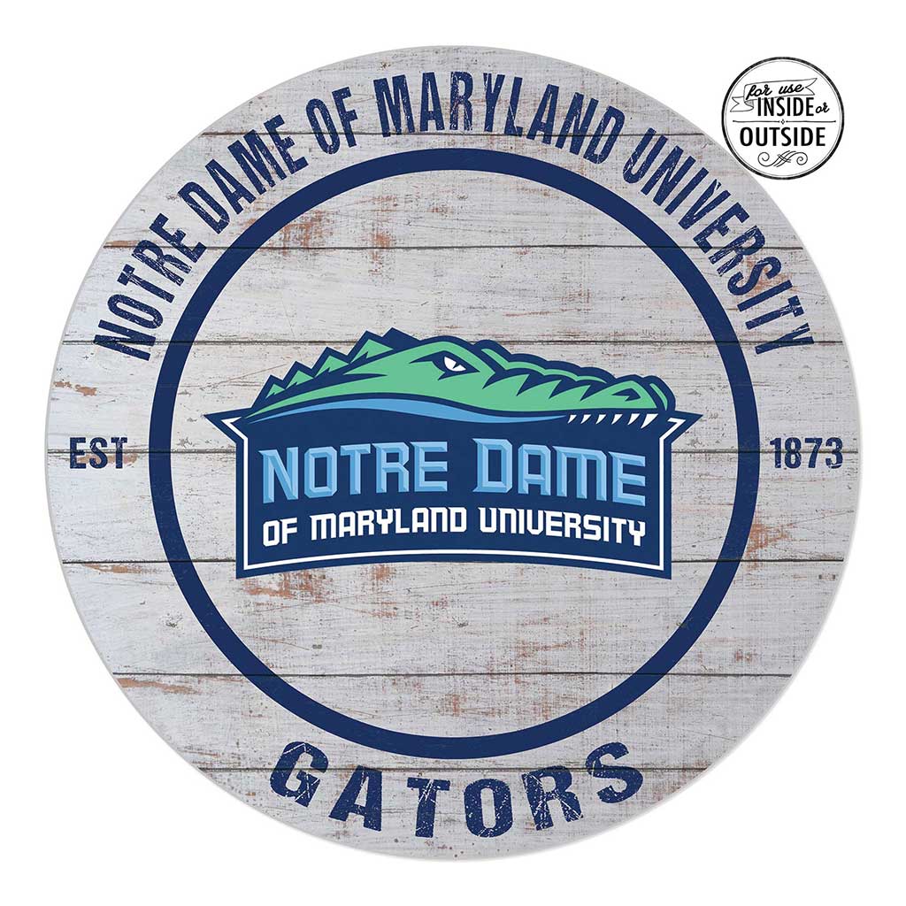 20x20 Indoor Outdoor Weathered Circle Notre Dame of Maryland University Gators