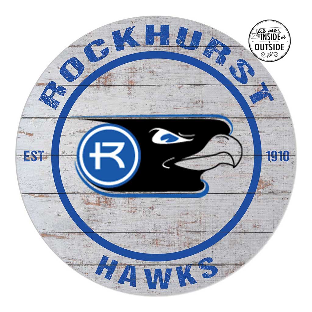 20x20 Indoor Outdoor Weathered Circle Rockhurst University Hawks