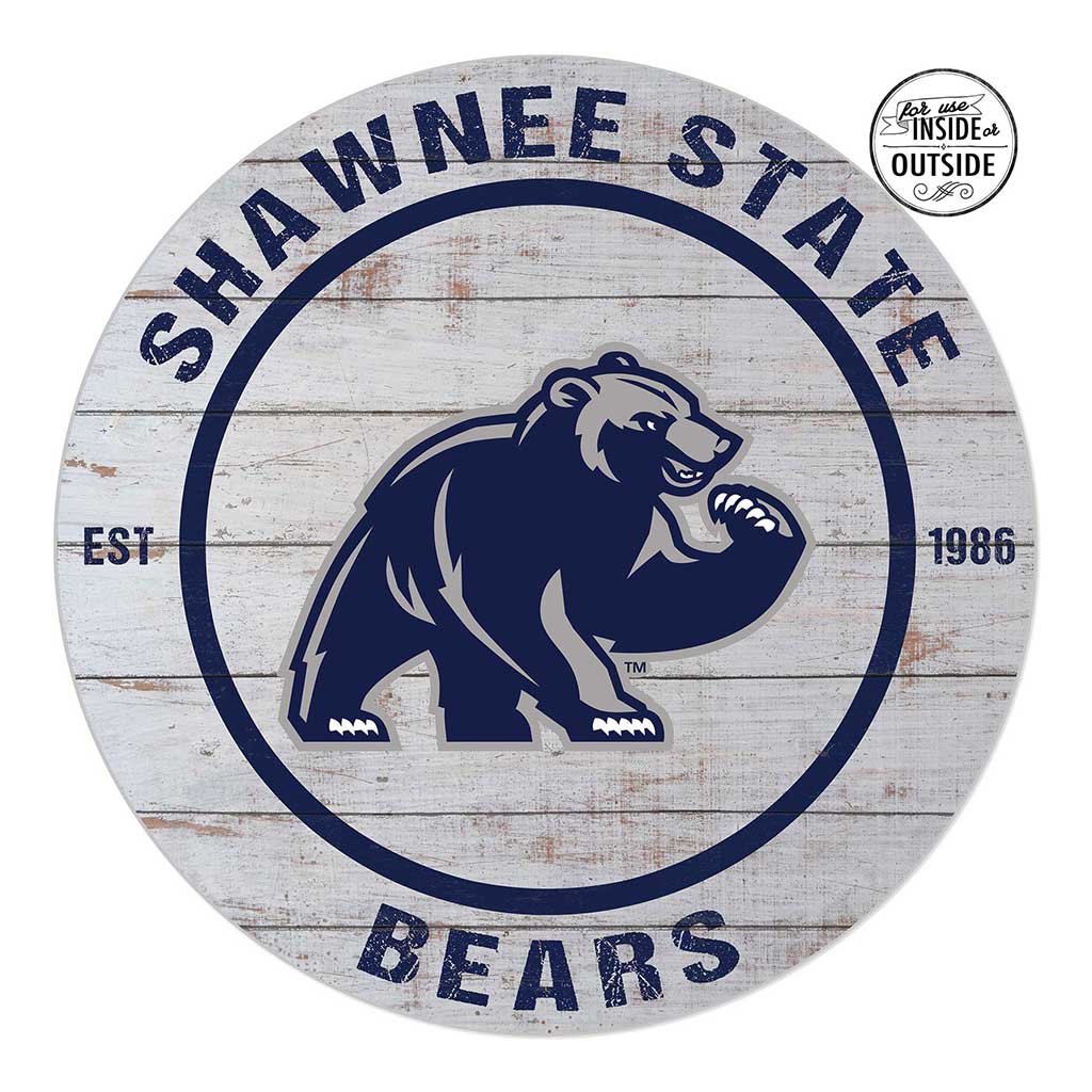 20x20 Indoor Outdoor Weathered Circle Shawnee State University Bears