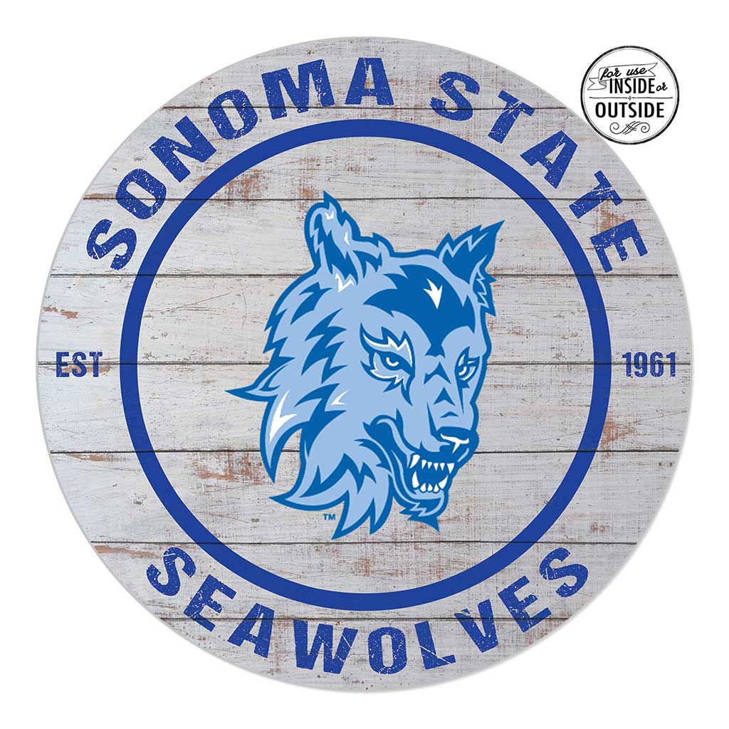 20x20 Indoor Outdoor Weathered Circle Sonoma State University Seawolves