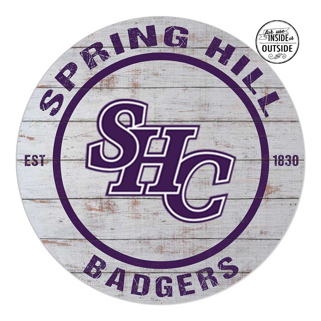20x20 Indoor Outdoor Weathered Circle Spring Hill College Badgers