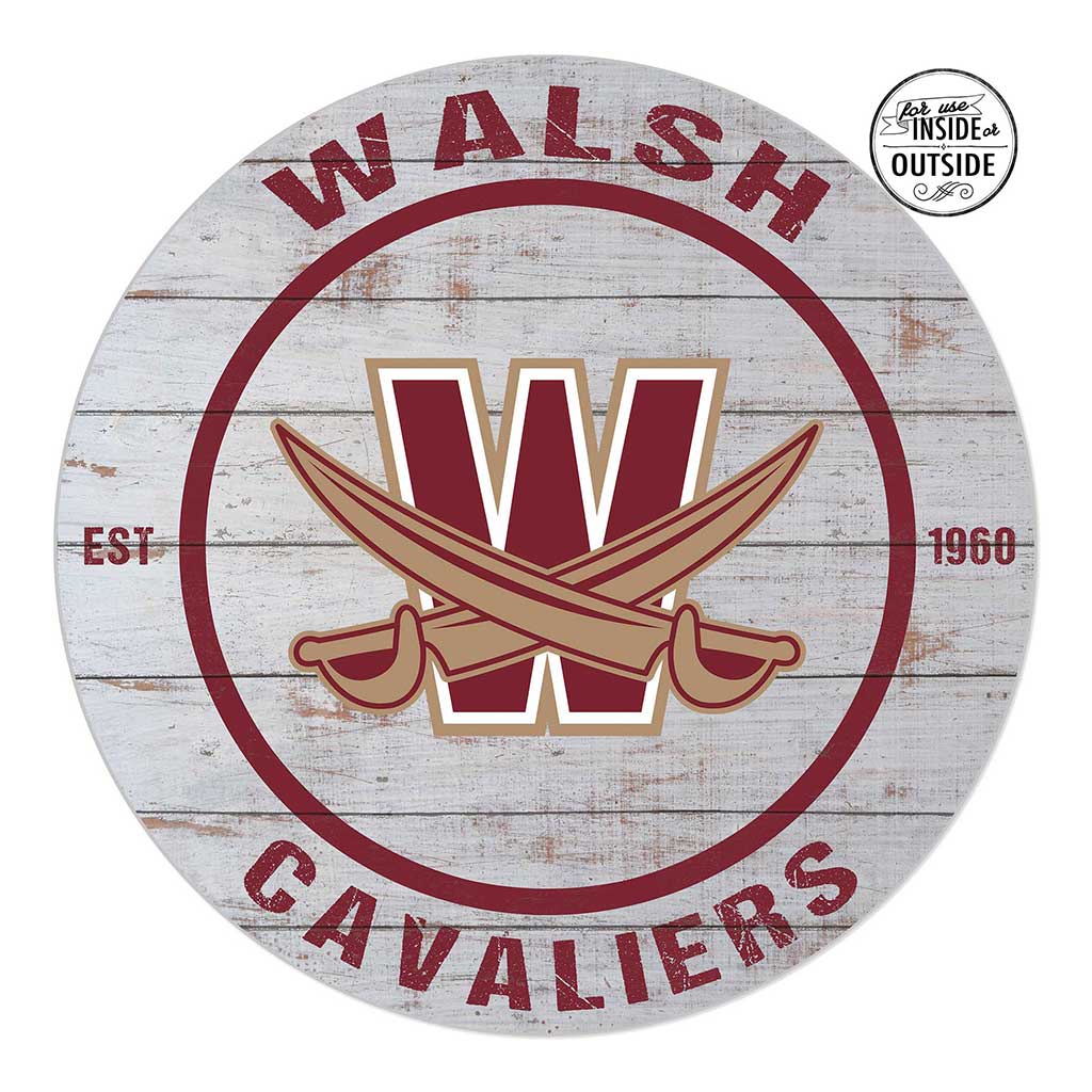 20x20 Indoor Outdoor Weathered Circle Walsh University Cavaliers