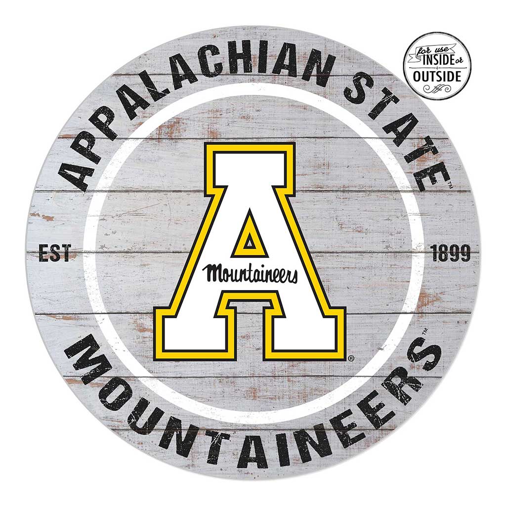 20x20 Indoor Outdoor Weathered Circle Appalachian State Mountaineers