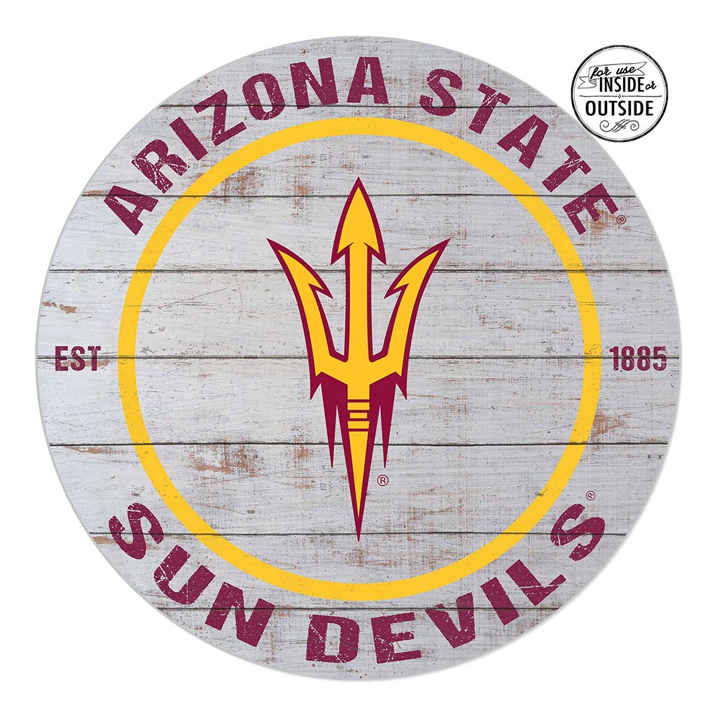 20x20 Indoor Outdoor Weathered Circle Arizona State Sun Devils