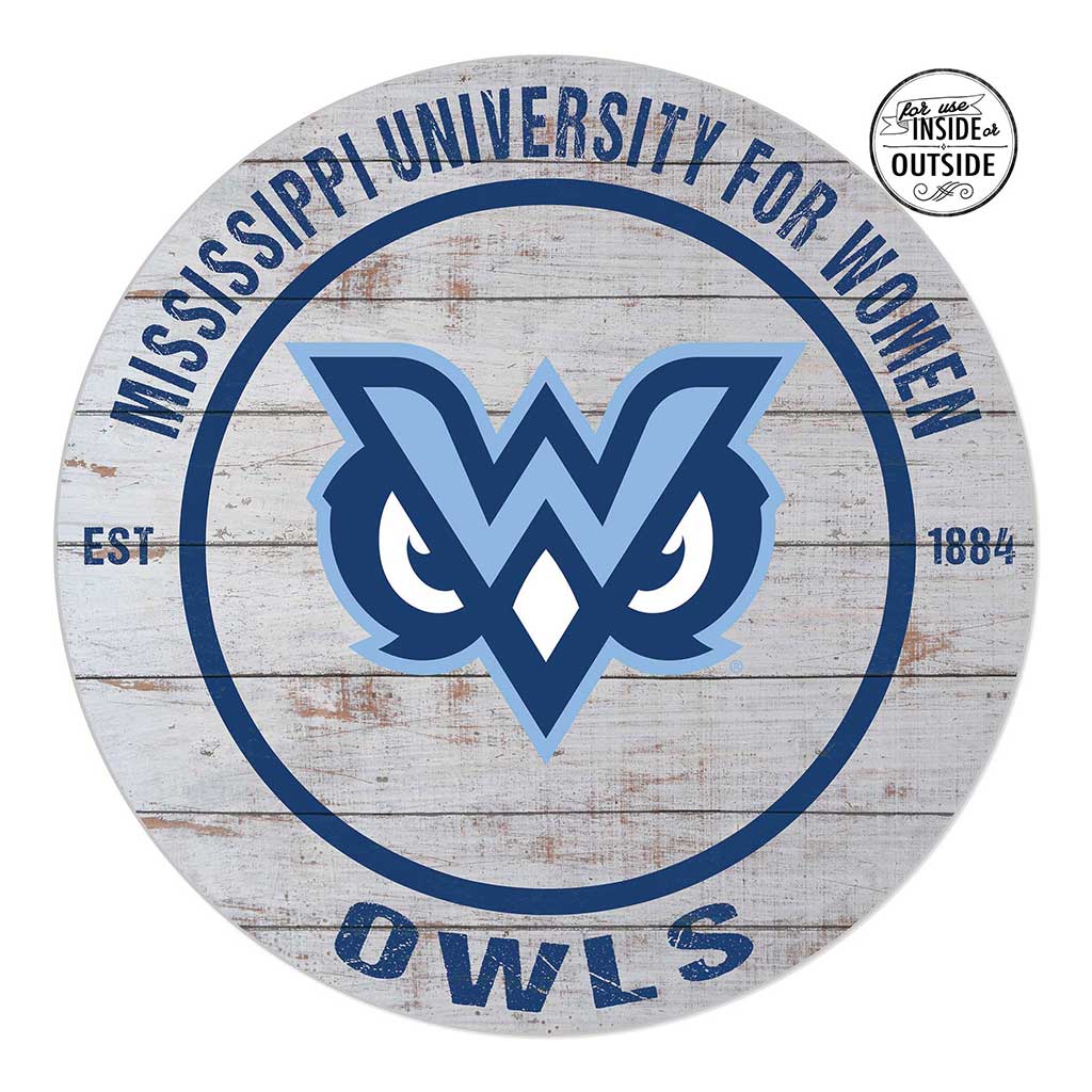 20x20 Indoor Outdoor Weathered Circle Mississippi University for Women Owls