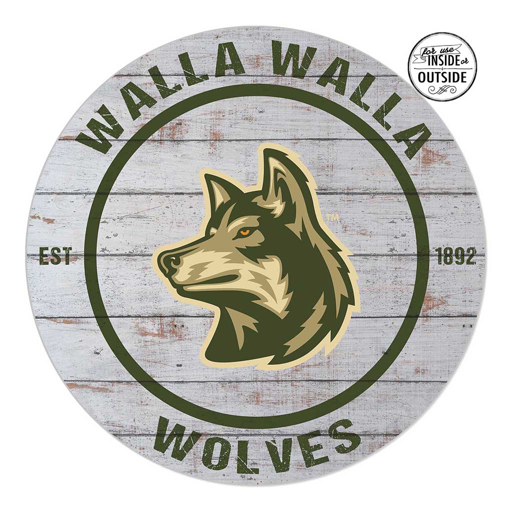 20x20 Indoor Outdoor Weathered Circle Walla Walla University Wolves