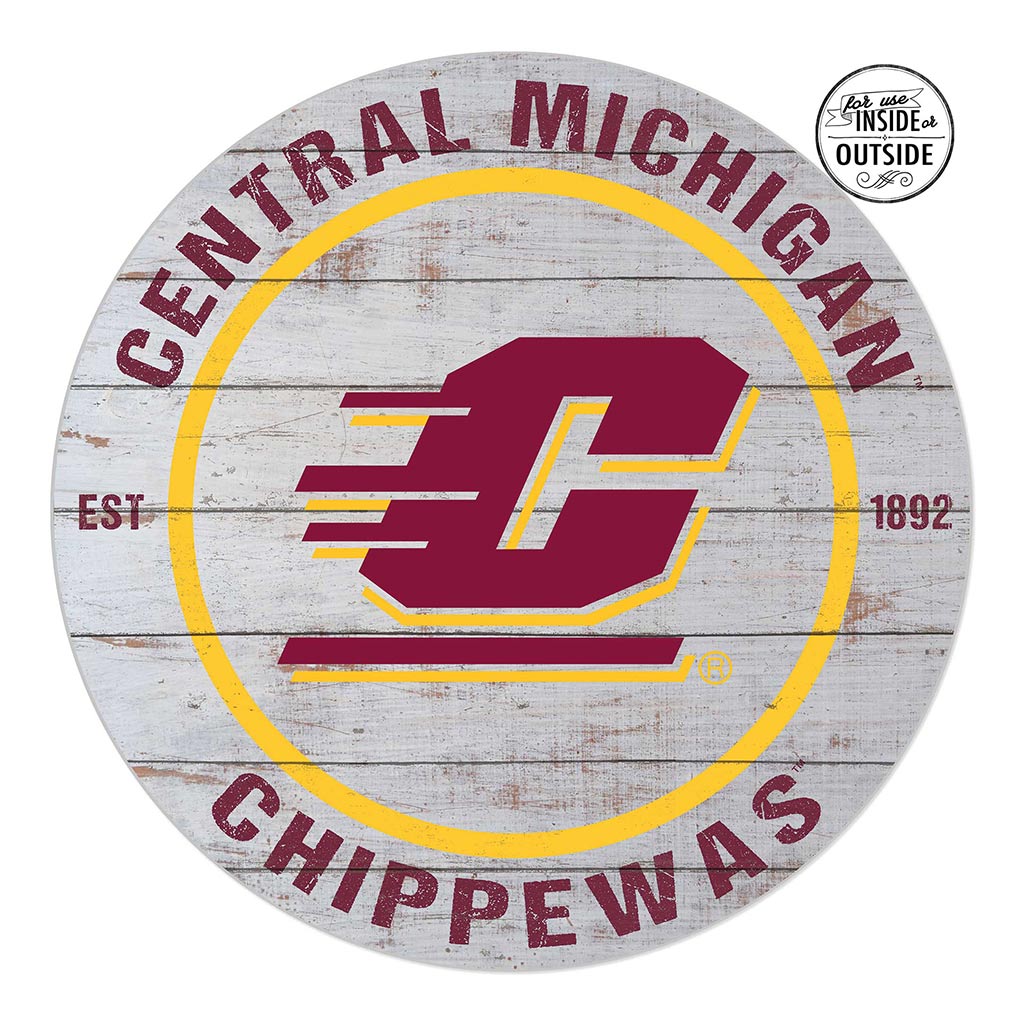 20x20 Indoor Outdoor Weathered Circle Central Michigan Chippewas