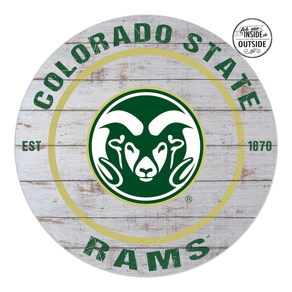 20x20 Indoor Outdoor Weathered Circle Colorado State-Ft. Collins Rams