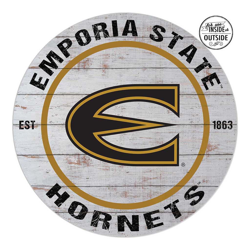 20x20 Indoor Outdoor Weathered Circle Emporia State Hornets