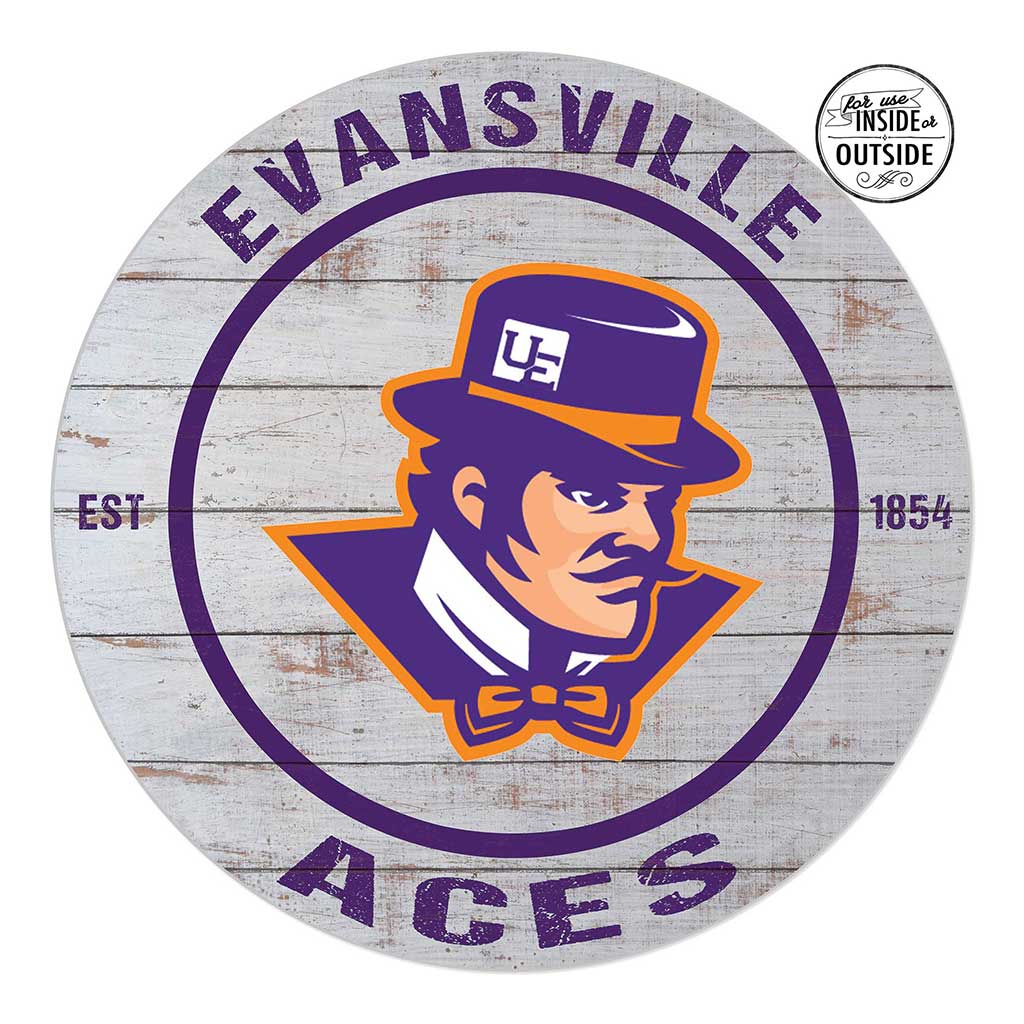 20x20 Indoor Outdoor Weathered Circle Evansville Purple Aces