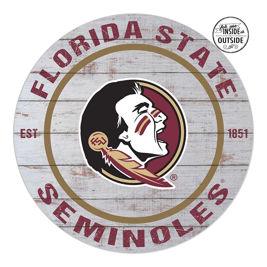 20x20 Indoor Outdoor Weathered Circle Florida State Seminoles