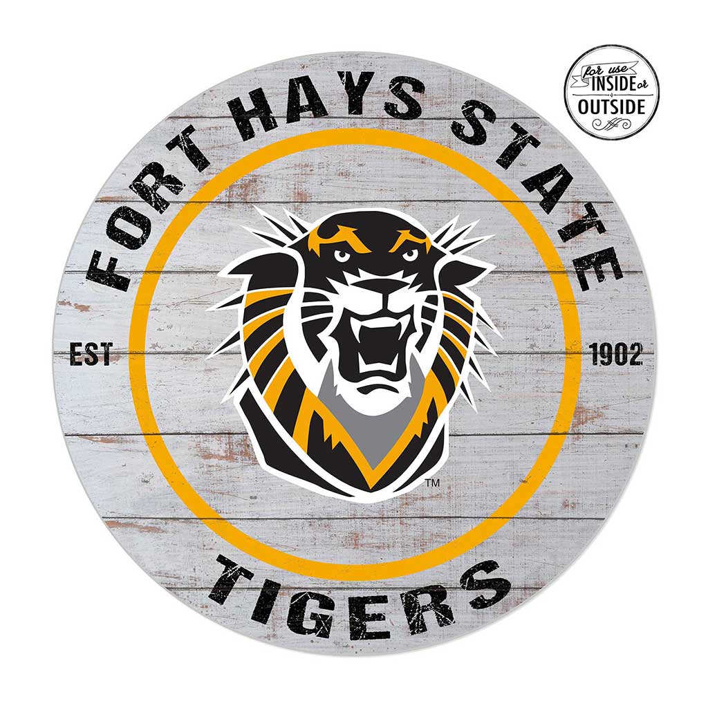 20x20 Indoor Outdoor Weathered Circle Fort Hays State Tigers