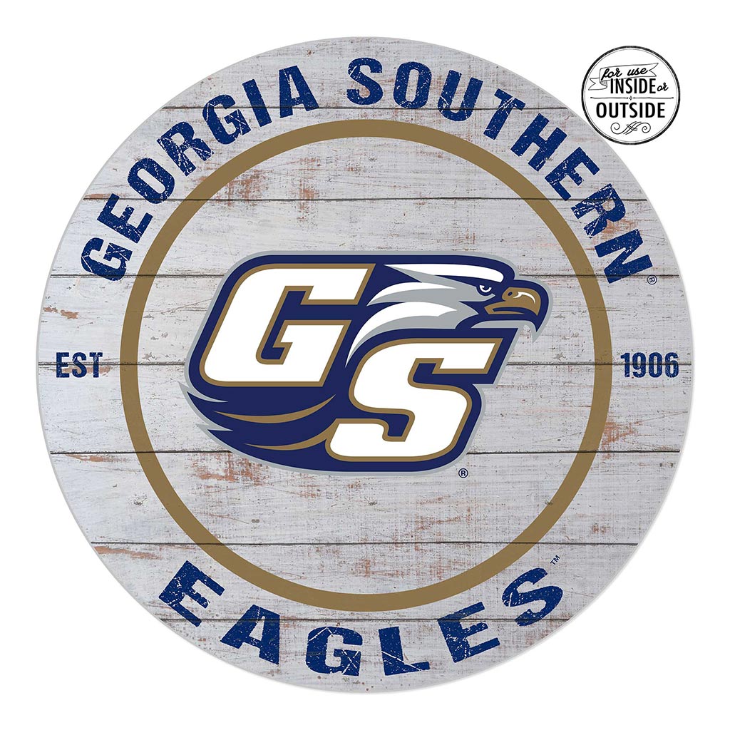 20x20 Indoor Outdoor Weathered Circle Georgia Southern Eagles