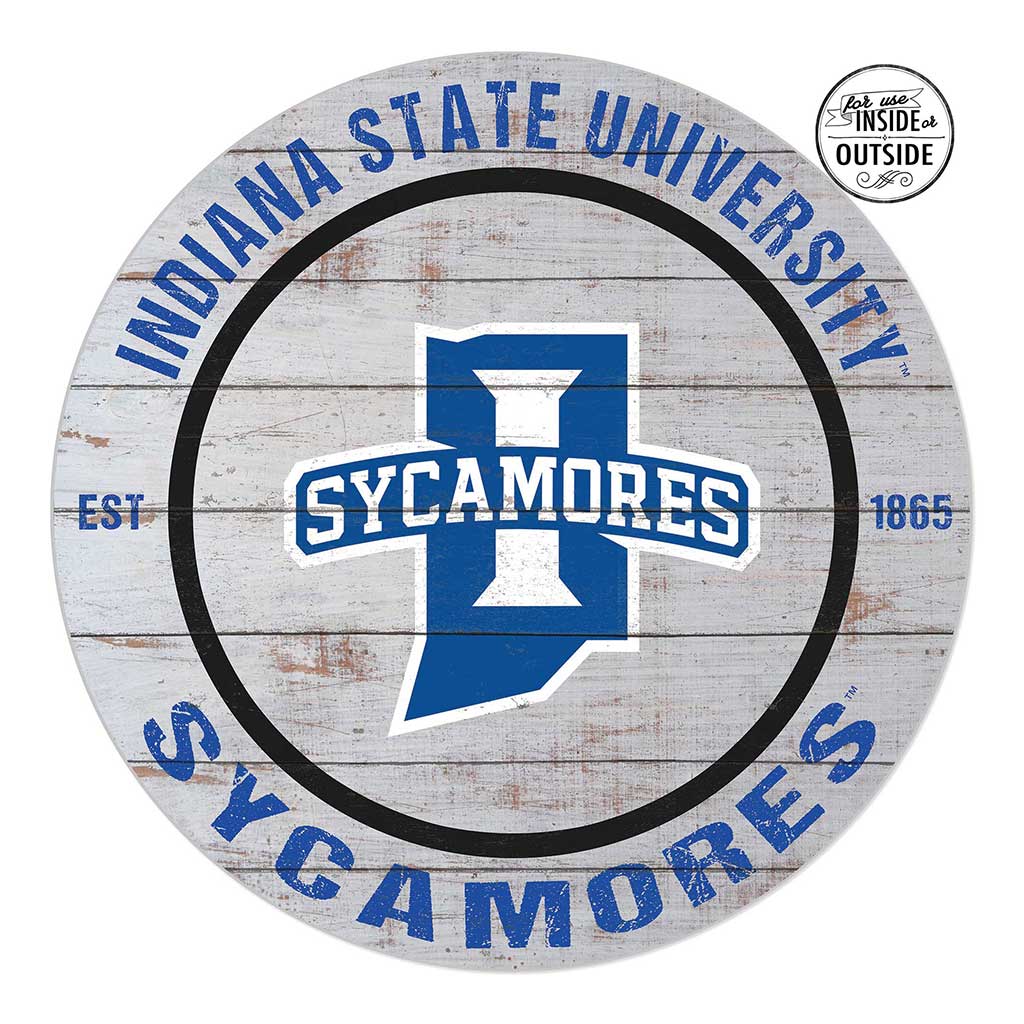 20x20 Indoor Outdoor Weathered Circle Indiana State Sycamores
