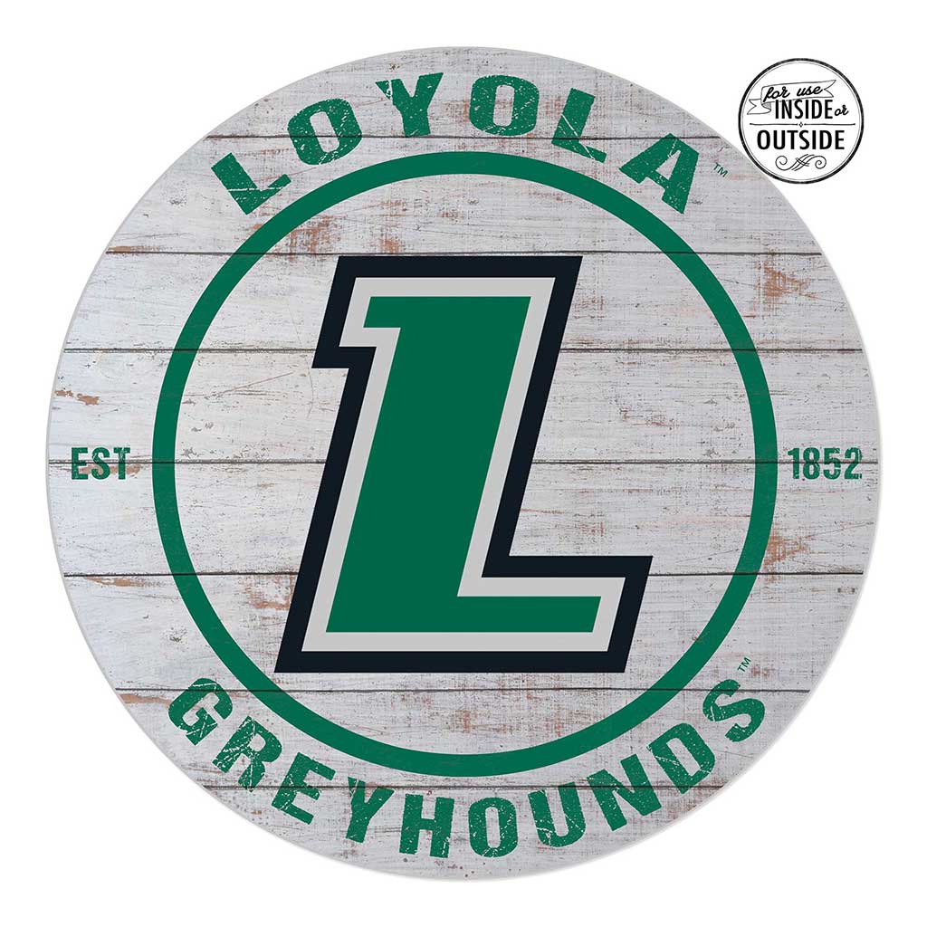 20x20 Indoor Outdoor Weathered Circle Loyola University Greyhounds