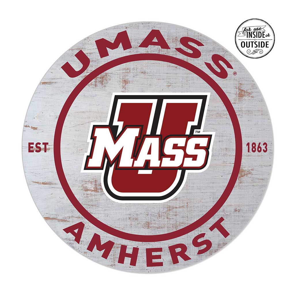 20x20 Indoor Outdoor Weathered Circle Massachusetts (UMASS-Amherst) Minutemen