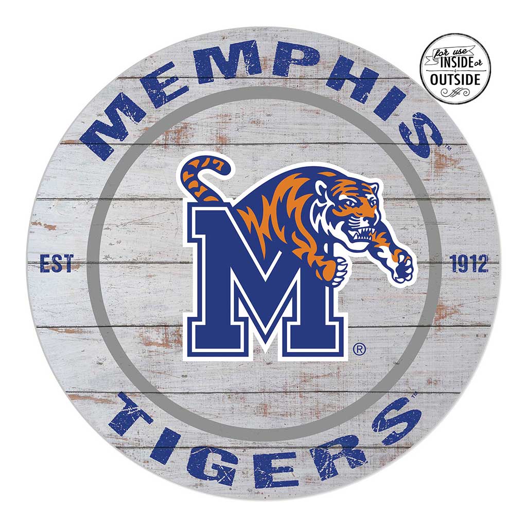 20x20 Indoor Outdoor Weathered Circle Memphis Tigers