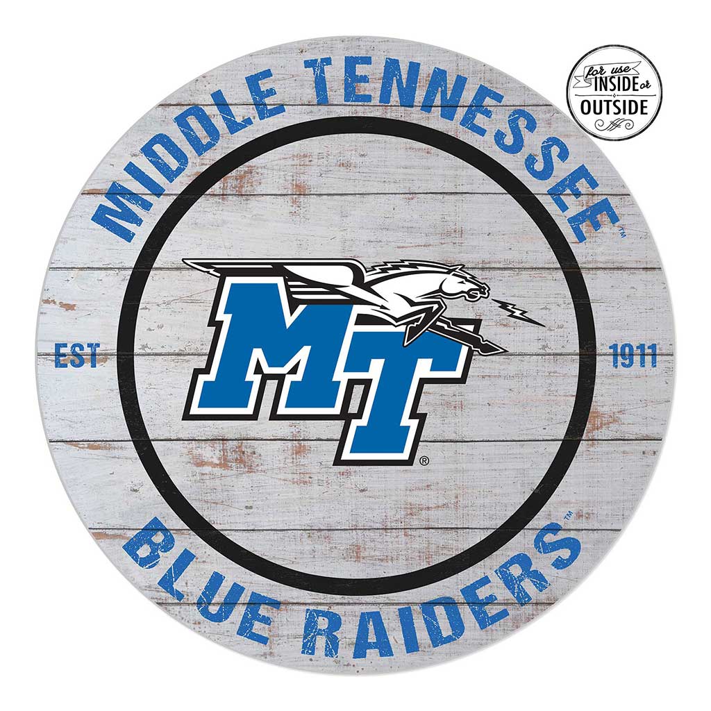 20x20 Indoor Outdoor Weathered Circle Middle Tennessee State Blue Raiders